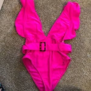 Hot pink swimsuit